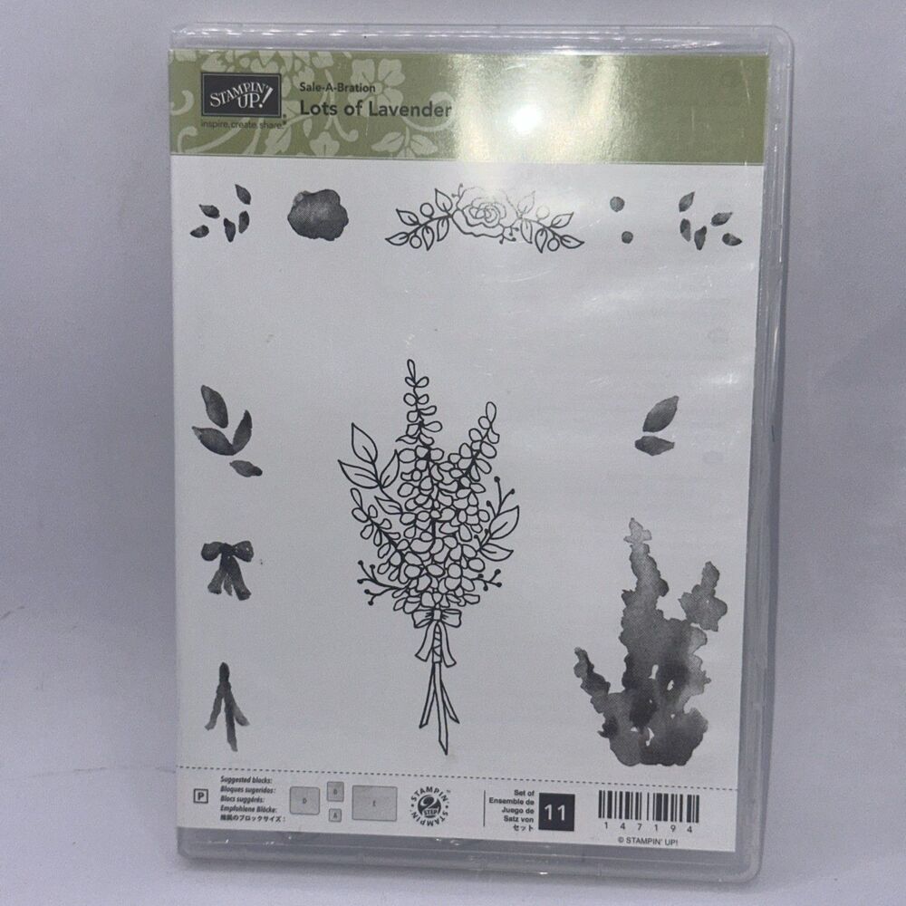 Stampin' Up! Lots of Lavender Photopolymer Stamp Set - 11 Pieces floral shadow